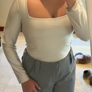 Babaton Cream Satin Blouse